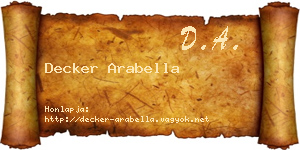 Decker Arabella névjegykártya